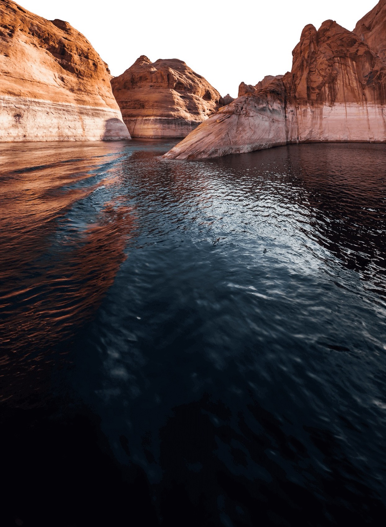 Lake Powell sandstone canyon by water